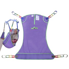 EZHOISLING‌ Universal Full Body Patient Lift Sling - 500lb Capacity Heavy-Duty Mesh Transfer Sling for Elderly, Disabled & Bedridden (Purple, Large)
