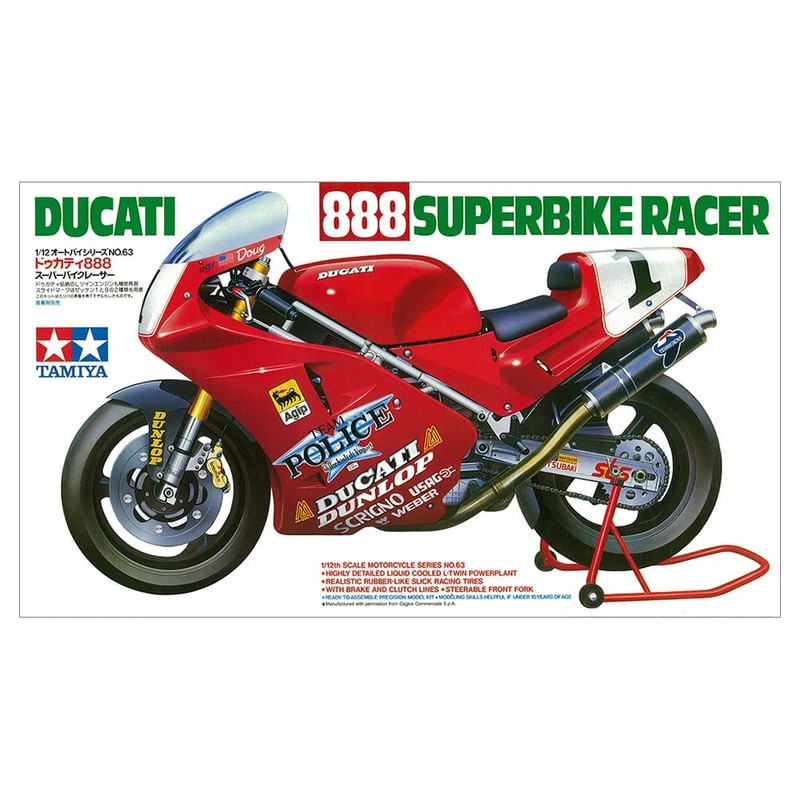 TAMIYA 4950344992546 300014063-1:12 Ducati 888 Superbike 1993