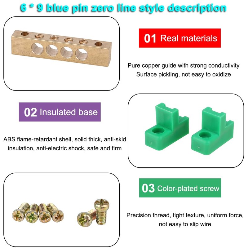 Terminal Block Brass Wire Screw Terminal Grounding Strip