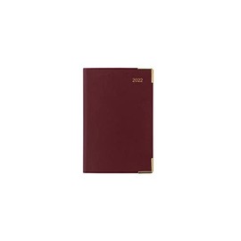 Letts 22-C32EBY Weekly Mini Pocket Notebook, Starts January 2022, Classic, Burgundy