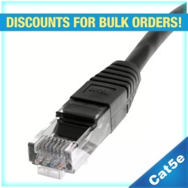 Skywalker Skyline Skyline™ 8-Conductor 24 AWG RJ-45 Cat5e Ethernet Patch Cable (10ft, Black)