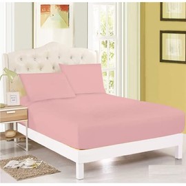 Extra Deep Jersey Fitted Sheet 30cm Mattress Sheets 100% Cotton By JRI® (Double, Baby Pink)