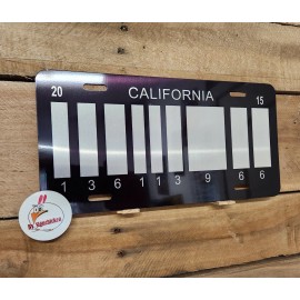 SIGNCHICKEN BLACK BAR CODE, BACK TO THE FUTURE, COLLECTABLE, license plate, movie prop