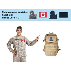 2Pcs Military Patches Canada Flag Patch Never Go Full Humor Embroidered Patches, Hook and Loop Tactical Patches Morale Patches for Clothes Jackets Backpack Hats