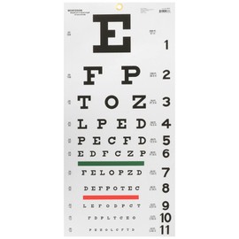 McKesson Snellen Eye Test Chart, Wall Mounted - Non-Reflective Matte Finish, 20 ft Test Distance - 11 in x 22 in, 5 Count