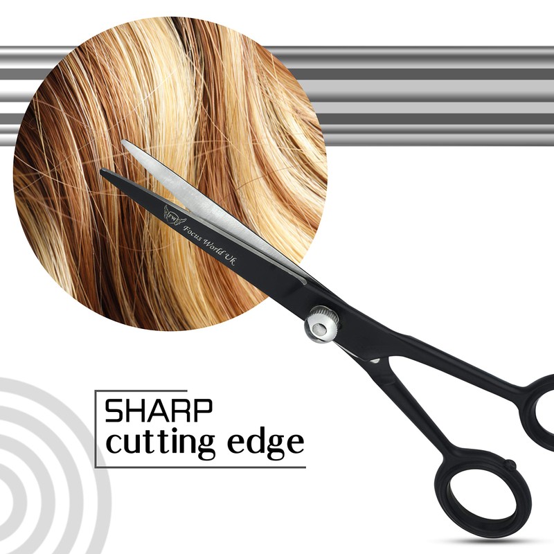 Focus World Uk FOCUSWORLD Professional Hairdressing Scissors 6.5" Black