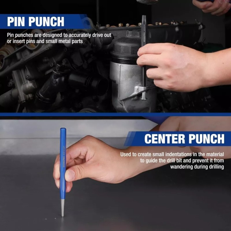 WORKPRO 30PIECE Heavy Duty Punch Chisel Taper/Center/P