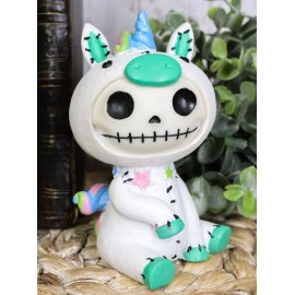 Ebros Big Furry Bones Unicorn Figurine 4"Tall Furrybones Monster White Unicorn
