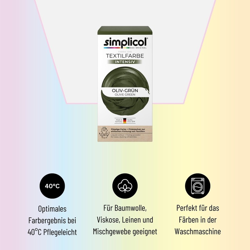Simplicol Intense Textile Dye (18 Colours), Olive Green 1814, Dark