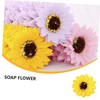 KOMBIUDA Sunflower Head Bouquet Box Pcs Soap Flowers Shower Decor
