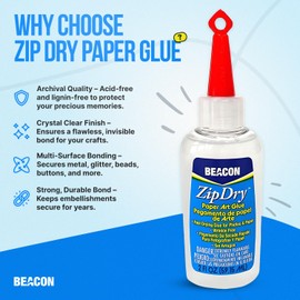 Beacon Zip Dry Paper Glue 2 oz. [Pack of 2 ]