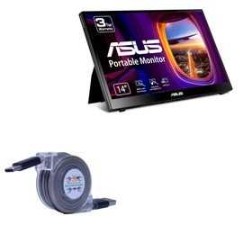 BoxWave Cable Compatible with ASUS ZenScreen Ink Portable Touchscreen Monitor (MB14AHD) (14 in) - miniSync - USB-A to USB Type-C, Retractable Cable 5 Pre-Set Lengths Avoid Tangles