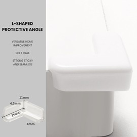4Pcs PVC Desk Edge Bumpers Adhesive Furniture Corner Protectors Protector Kit Anti-Collision Edge Safety Bumpers Baby Proof Soft Self-Adhesive Table Sharp Edges Guard Safety(White)