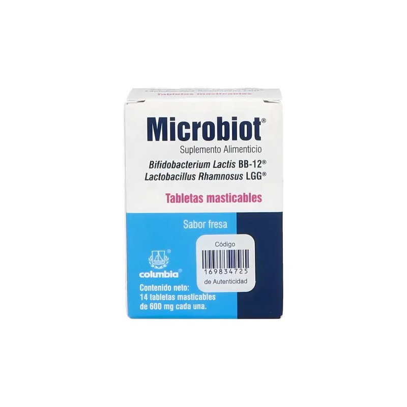 Microbiot Suplemento Alimenticio Con 14 Tabletas Sabor Fresa