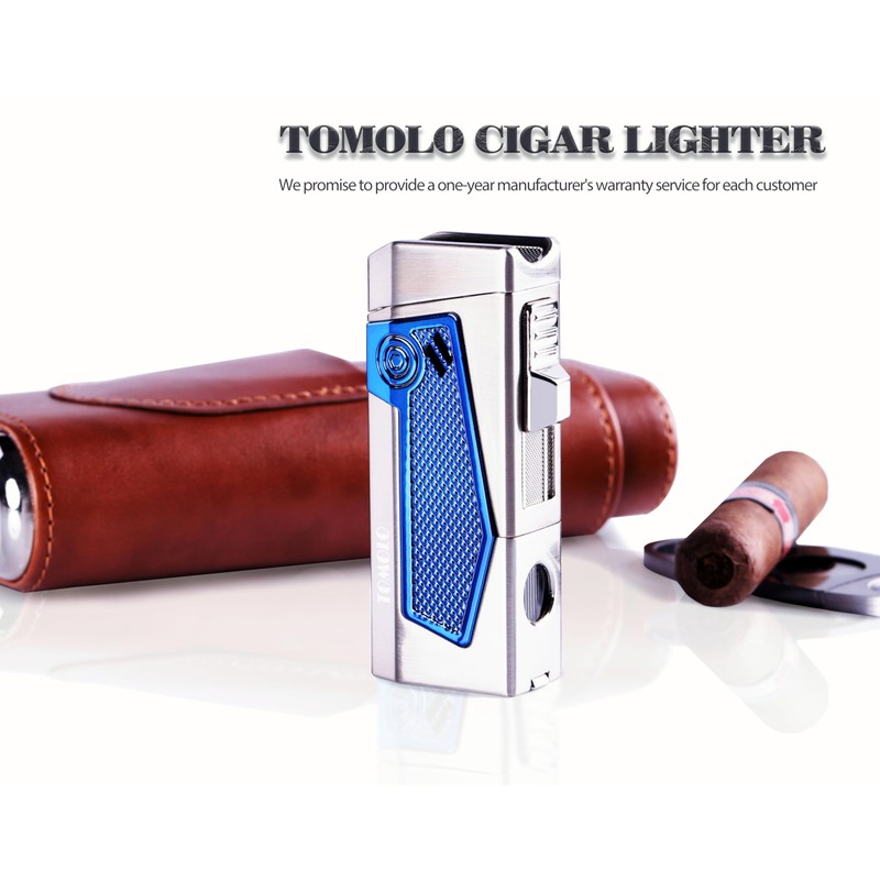 TOMOLO Cigar Lighter Torch Lighter with Punch Built in, Cigar