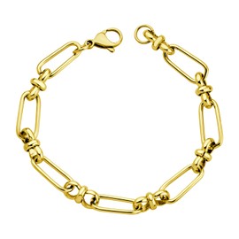 555Jewelry Women's Jewelry 8MM Paperclip Chain Bracelet Stainless Steel Cuban Link Bracelet for Women Chain Bracelet for Women Simple Jewelry for Women Thin Bracelet | Gold