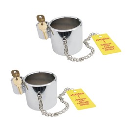 Mytee Products 2 Pack Heavy-Duty Steel King Pin Lock for Fifth Wheel, Keyed Alike - 5th Wheel Hitch King Pink Lock Anti Theft Compatibility for RVs, Semi Trailers, Boats, Camping with Warning Tag