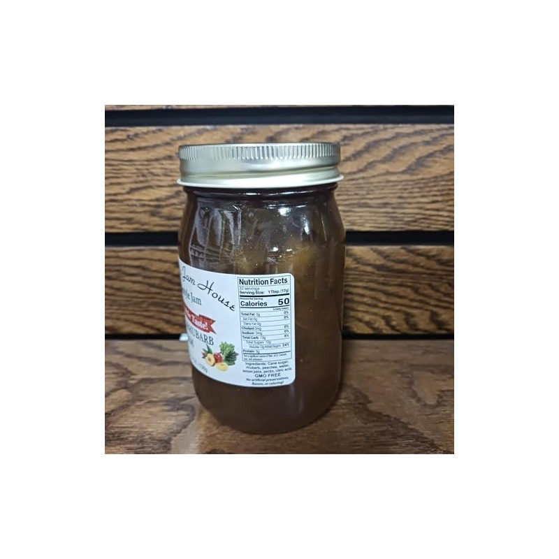 Grandma's Jam House All Natural USA Made Homestyle Peach Rhubarb