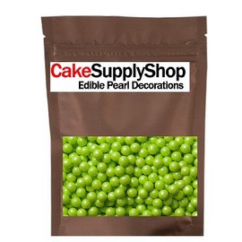 Edible Sugar Decoration Beads & Beading Pearls For Cakes Cupcakes CakePops Lime