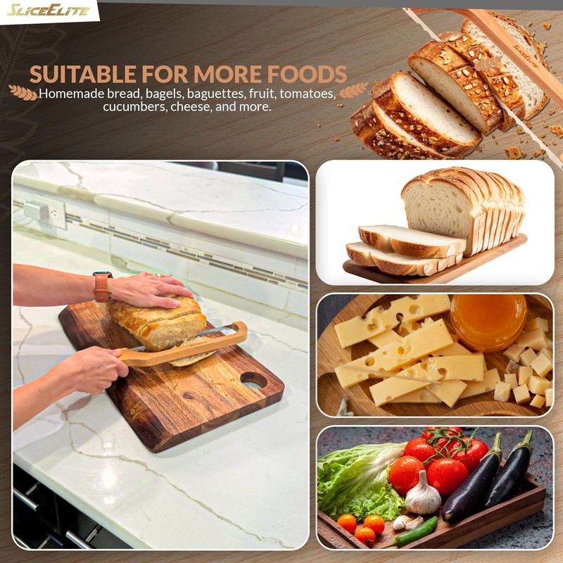 SliceElite Bread Bow Knife, Precision Bread Cutter for Homemade Bread,