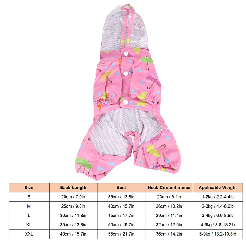 Pet Reflective Raincoat Legs Covered Cute Waterproof Skin Friendly Dog