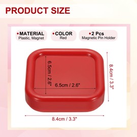 PATIKIL 2 Pcs Magnetic Pin Holder, Magnetic Pin Cushion Paper Clip Holder for Sewing Quilting Hair Clips, Red