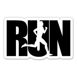 Run Male Runner Track Running Vinyl Sticker - Car Phone - 3"