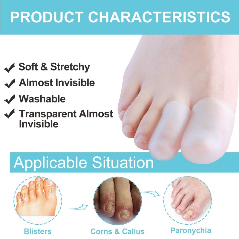 10 Pairs Toes Protector Soft Silicone Prevent Friction Different Size