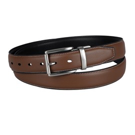 Dockers Men's Reversible Casual Belt with Comfort Stretch-cognac/black, Small