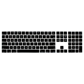 MMDW Ultra Thin Silicone Full Size Wireless Bluetooth Numeric Keyboard Cover Skin for iMac Magic Keyboard with Numeric Keypad MQ052LL/A A1843 2017 2018 Release US Layout (Black)
