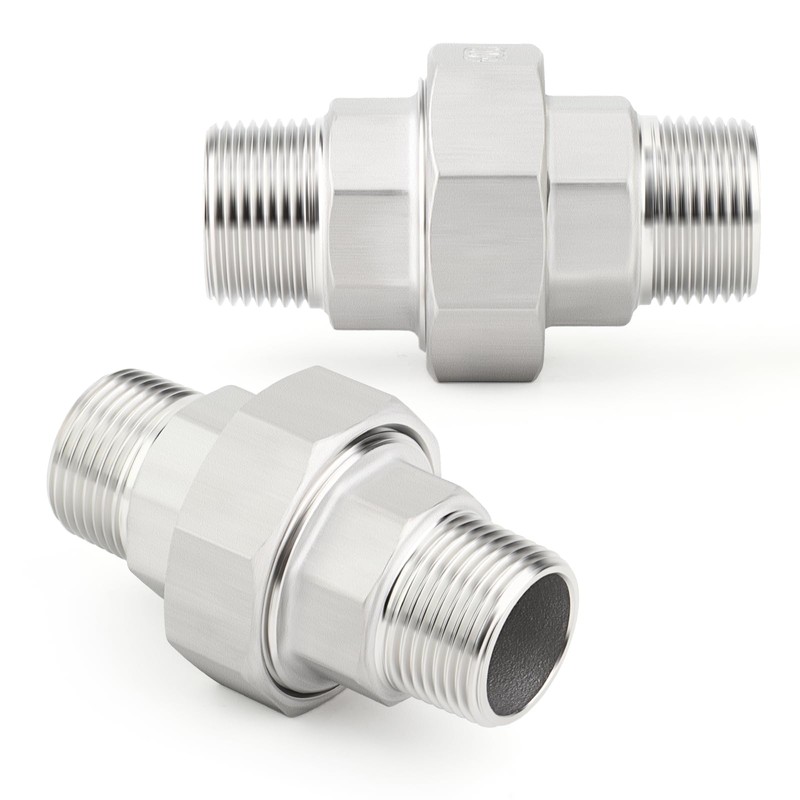 TAISHER 1PCS 304 Stainless Steel Union，3/4" NPT Male x 3/4"