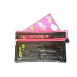 Waterproof PVC Twin Zip Pouch Travel Cosmetic Wash Bags- Available in A4, A5 & DL (DL (13 x 22cm))