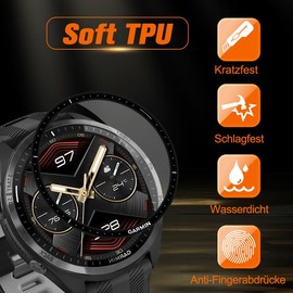 Rcokas Pack of 2 for Garmin Forerunner 965 Screen Protector [Soft TPU], for Garmin Forerunner 965 Screen Protector [HD Screen Protector] [Ultra Clear] [Anti-Scratch]