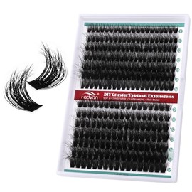 FADVAN Pestañas Postizas Individuales con Efecto 3D Fanvan, 280 Unidades, 60D+80D, Curvatura C, 9-16 Mm. Pestañas Finas Y Esponjosas, Naturales Y Suaves para Extensiones de Pestañas.
