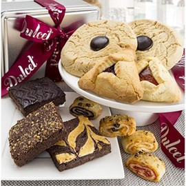 Dulcet Gift Baskets Cookie and Brownie Tin Delicious, Fresh Baked Cookie Snacks Gourmet Real Chocolate Fudge Brownie Yummy Flavors For Every Special Occasion Holiday