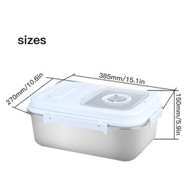 RUIAN 7.5L Airtight Pet Food Storage Container Stainless Steel with Scoop-Translucent Moisture-Proof Plastic Bin for Dry Food, Cat/Dog Treats, Grains - Seal Locking Lid Keep Fresh (JC366-1)
