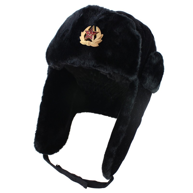 Russian Ushanka Badge Bomber Hat Pilot Hat Winter Hat with