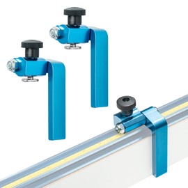 POWERTEC 3" Fence Flip Stop for Table Saw, Miter Saw, and Drill Press, T Track Accessories for Woodworking, 2PK (71367-P2V)