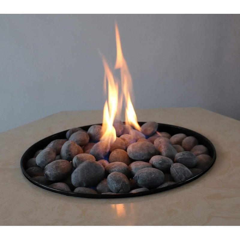 Grey Gas Logs Ceramic Pebbles,24PCS Gas Fireplace Logs,Inside Fireplace Accessories,Ceramic