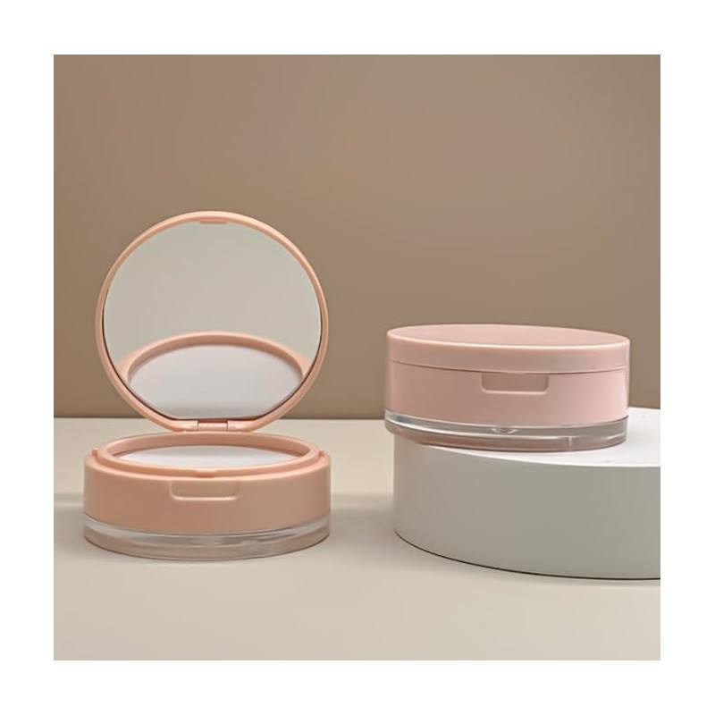 Feilguee 1PCS Portable Powder Compact Case Leak-free Reusable Plastic Powder
