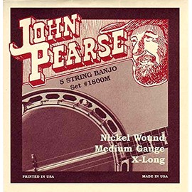 John Pearse Strings 5 String Medium Banjo Set