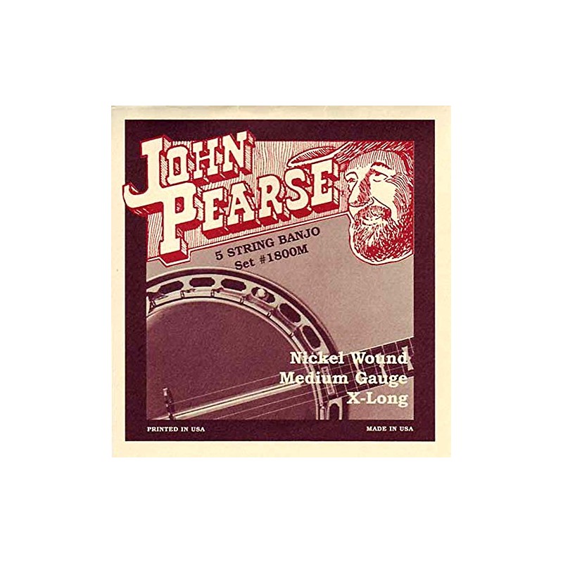 John Pearse Strings 5 String Medium Banjo Set