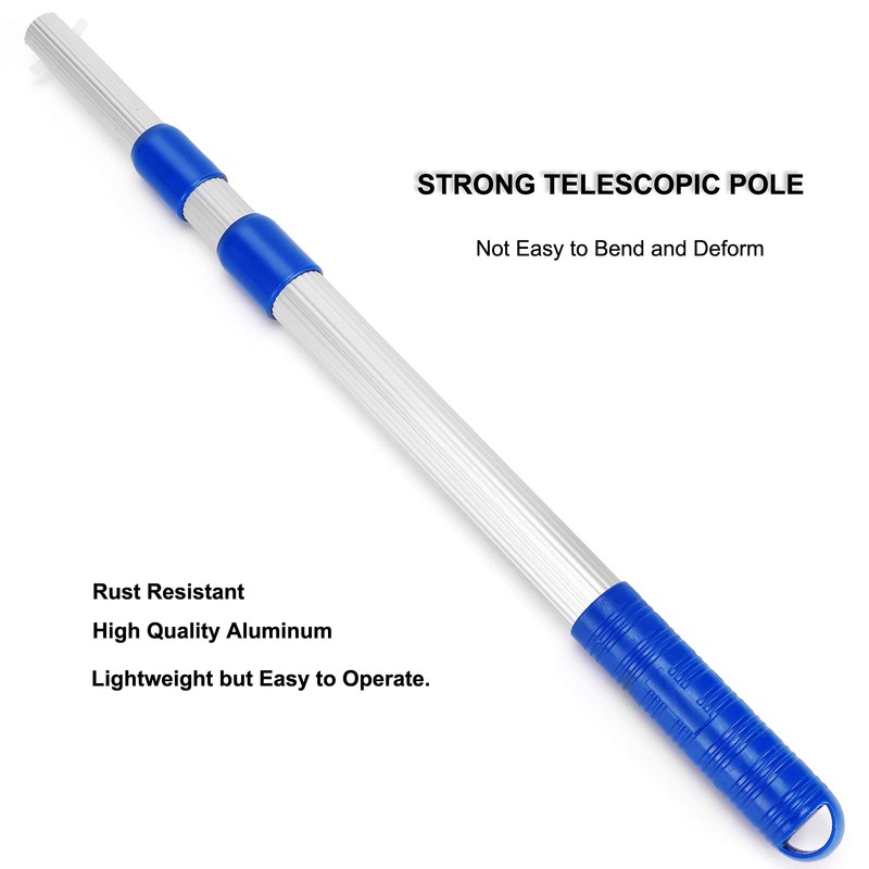 Evob Pool Skimmer Net with Adjustable 17-40" Telescopic Pole -
