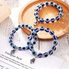 ZHIHUI Evil Eye Hamsa Blue Beaded Charm Stretch Bracelet Hand