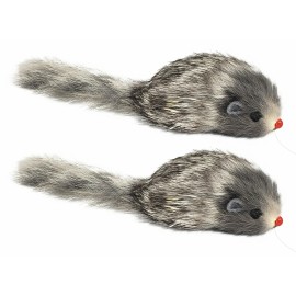 Larkmo Realistic Mouse Prank Toy, 2 Mice For Twice The Fun. Funny Fake Rat Prank
