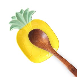 Pineapple Ceramic Spoon Rest for Stove Top - Cute Spoon Holder for Stove, Coffee Spoon Rest for Kitchen Counter or Coffee Bar Heat-Resistant Cooking Utensil Rest, Farmhouse Kitchen Décor