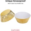 Caperci Standard Cupcake Liners Gold Foil Muffin Baking Cups 150-Pack