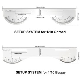 Multi-Functional 1/10 RC Car Setup System with Two Gauges, Aluminum Camber Toe Slip Angle Gauge, Suspension & Steering Adjustment Tool, Alignment Tuning Tool for 1/10 RC Buggy and On Road Cars