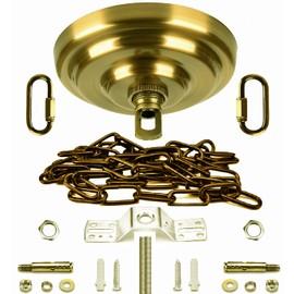 ROJOSER Heavy Duty Canopy Kit and 3.2 feet Pendant Light Fixture Chain for Chandelier or Swag Light Fixtures,Vintage Gold Copper