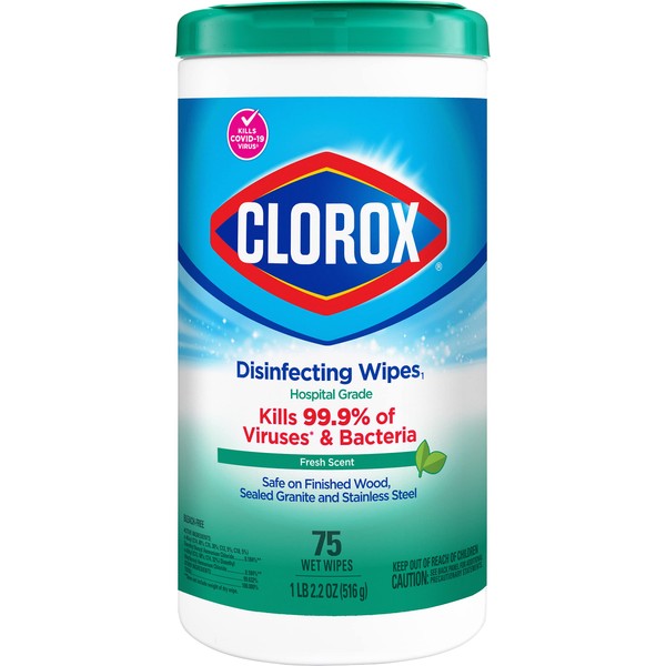 Clorox Disinfecting Wipes, Bleach Free Cleaning Wipes - Fresh Scent, 75 Count